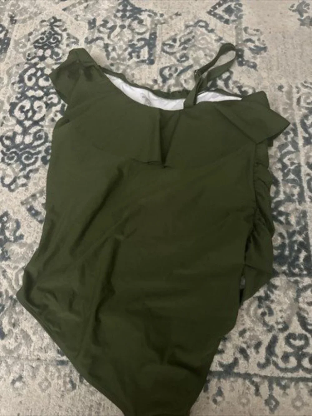 Aqua Eve Plus Olive Green Bathing Suits One Piece Swimsuits One Shoulder 18W 2X